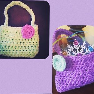 Young child Spring holiday crocheted purses.
